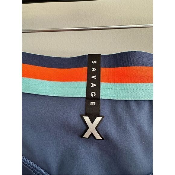 Savage X Fenty Lineup Leggings, Women’s M, High Wasited, Blue Berry / Orange - Picture 10 of 10